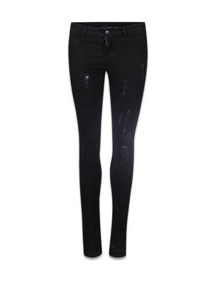Jeans coupe slim noir JACQUELINE DE YONG pour femme