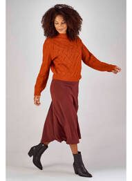 Jupe mi-longue rouge CLOUDS OF FASHION femme