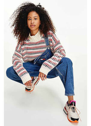 Pull col roulé blanc TOMMY HILFIGER pour femme