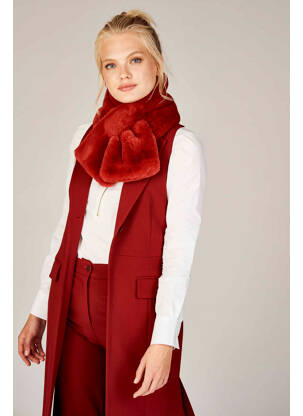 Col / tour de cou rouge DEUX. BY ELINE DE MUNCK femme
