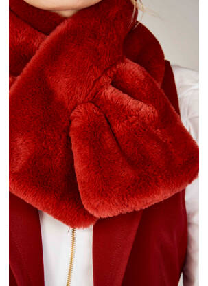 Col / tour de cou rouge DEUX. BY ELINE DE MUNCK femme