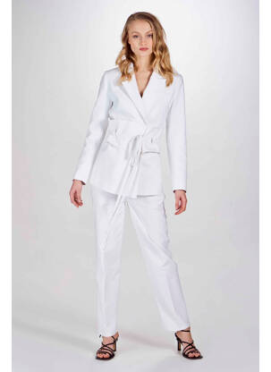 Pantalon droit blanc DEUX. BY ELINE DE MUNCK femme