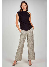 Pantalon droit beige DEUX. BY ELINE DE MUNCK femme
