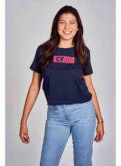 T-shirt bleu CEMI pour femme seconde vue