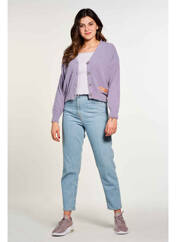 Gilet manches longues violet CEMI pour femme seconde vue
