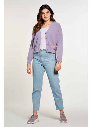 Gilet manches longues violet CEMI pour femme
