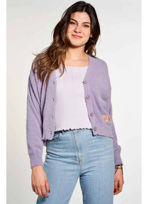 Gilet manches longues violet CEMI femme