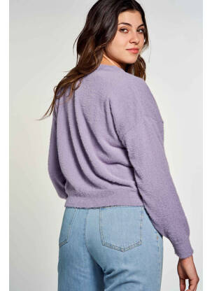 Gilet manches longues violet CEMI femme