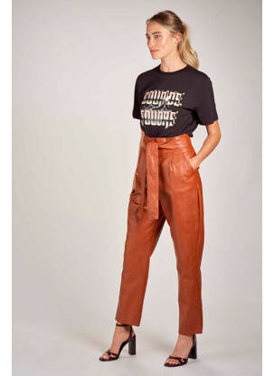 Pantalon droit marron FOUDRE BY AURELIE VAN DAELEN femme