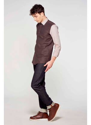 Chemise manches longues beige LE FABULEUX MARCEL DE BRUXELLES pour homme