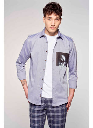 Chemise manches longues bleu LE FABULEUX MARCEL DE BRUXELLES homme