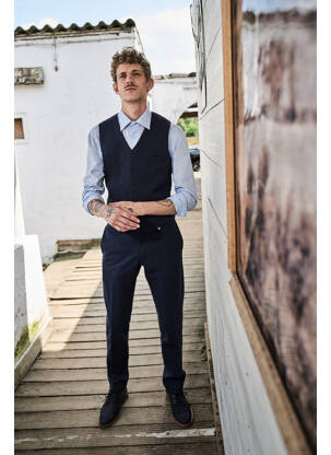Pantalon chino bleu LE FABULEUX MARCEL DE BRUXELLES homme