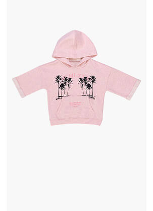 Sweat-shirt à capuche rose GUESS fille