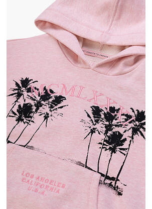 Sweat-shirt à capuche rose GUESS fille