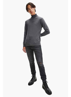 Pull col roulé gris CALVIN KLEIN homme
