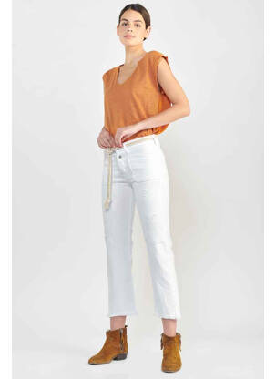 Pantalon 7/8 blanc LE TEMPS DES CERISES pour femme