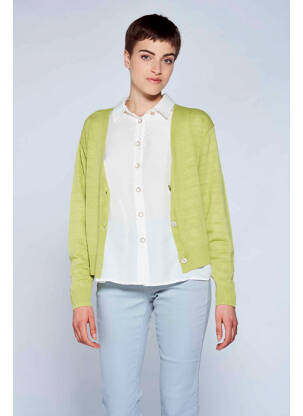 Gilet cache-cœur vert BELLITA femme