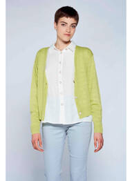 Gilet cache-cœur vert BELLITA femme