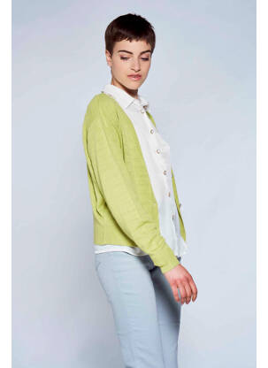 Gilet cache-cœur vert BELLITA femme