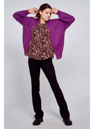 Gilet manches longues violet BELLITA femme