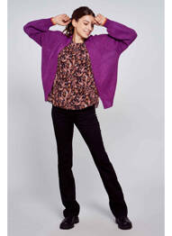 Gilet manches longues violet BELLITA femme