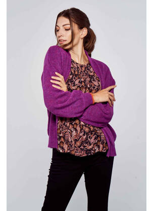 Gilet manches longues violet BELLITA femme