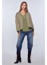Gilet manches longues vert BELLITA femme