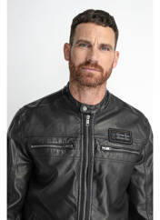 Veste en cuir noir PETROL INDUSTRIES pour homme seconde vue