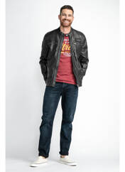 Veste en cuir noir PETROL INDUSTRIES pour homme seconde vue