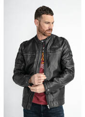 Veste en cuir noir PETROL INDUSTRIES pour homme seconde vue