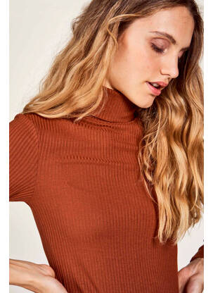Pull col roulé marron LE FABULEUX MARCEL DE BRUXELLES pour femme