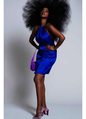 Robe courte bleu OGL pour femme