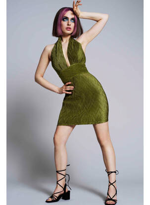 Robe courte vert OGL pour femme