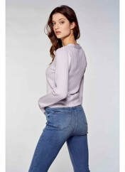Gilet manches longues violet OGL pour femme seconde vue