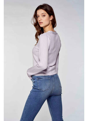 Gilet manches longues violet OGL femme