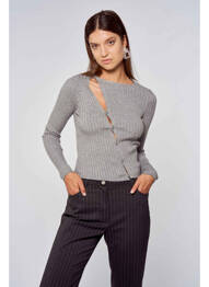 Gilet cache-cœur gris OGL femme