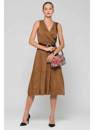 Robe mi-longue marron KOCCA femme