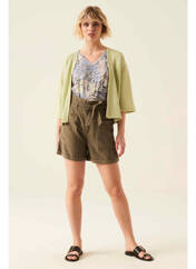 Gilet manches courtes vert GARCIA pour femme seconde vue