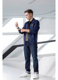 Jeans coupe slim bleu R.EV 1703 BY REMCO EVENPOEL  homme