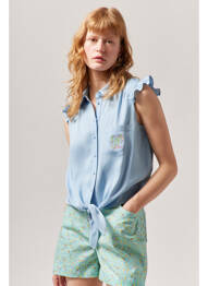 Chemisier bleu NAF NAF femme