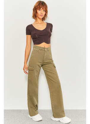 Pantalon cargo vert TALLY WEIJL pour femme