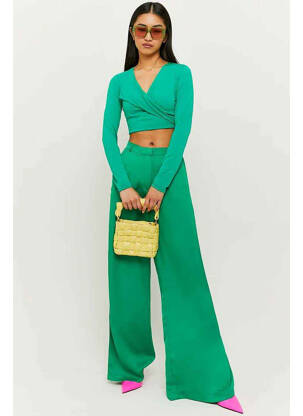 Pantalon flare vert TALLY WEIJL femme