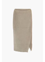 Jupe mi-longue taupe HAILYS femme