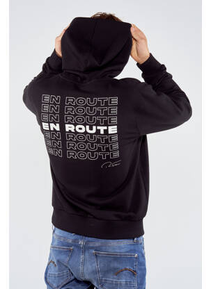 Sweat-shirt à capuche noir TOURIST LEMC homme