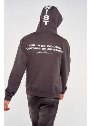 Sweat-shirt à capuche gris TOURIST LEMC homme
