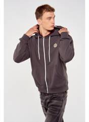 Sweat-shirt à capuche gris TOURIST LEMC pour homme seconde vue