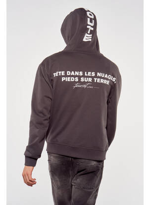 Sweat-shirt à capuche gris TOURIST LEMC homme