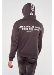 Sweat-shirt à capuche gris TOURIST LEMC homme