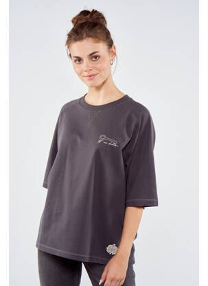 T-shirt gris TOURIST LEMC femme