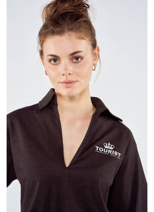 Polo marron TOURIST LEMC femme